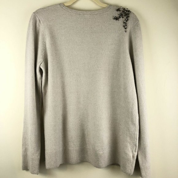 Loft Pullover Rouched Sleeve Rhinestone Sweater - Picture 6 of 6